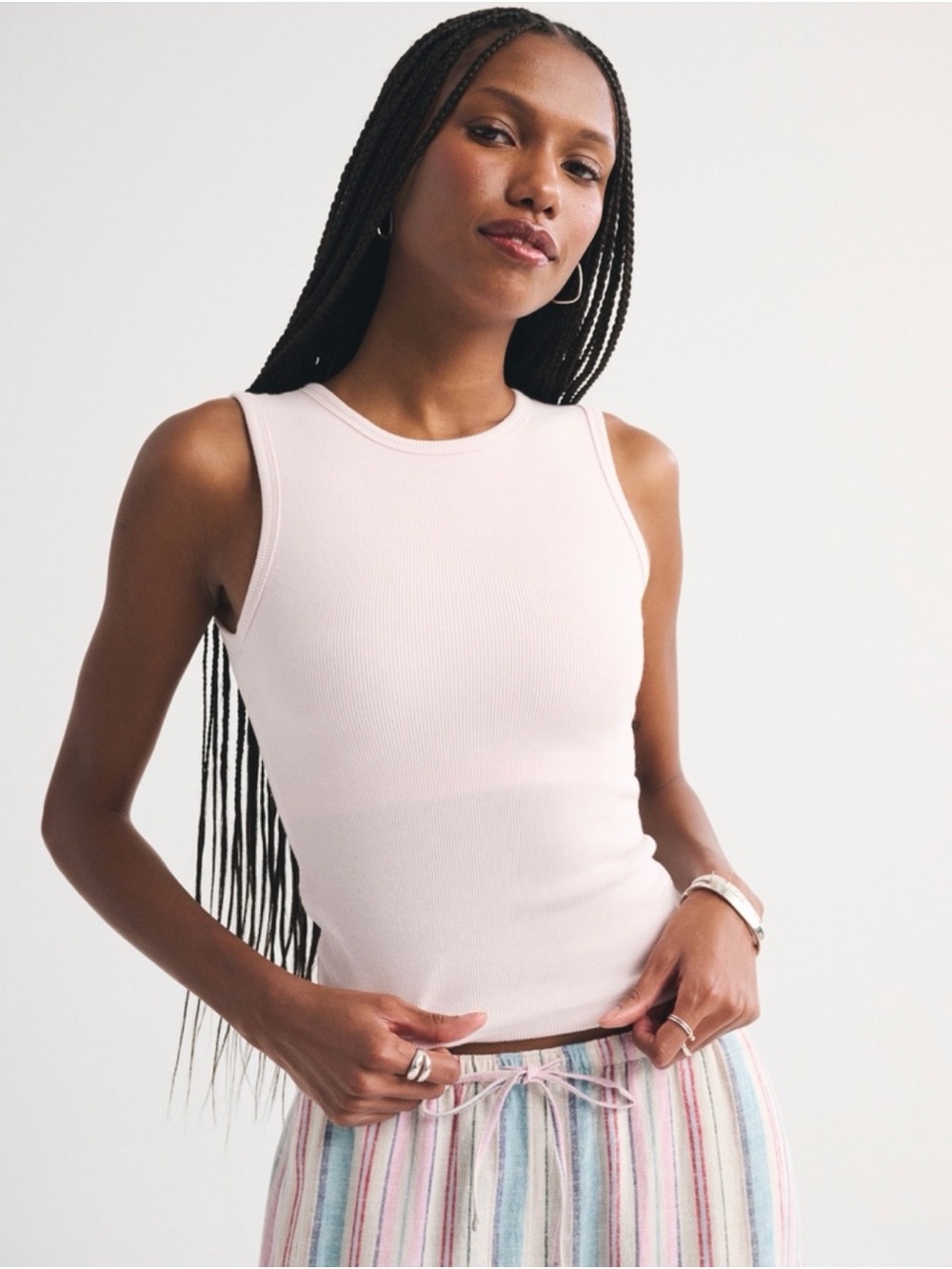 Abercrombie bra free Ribbed Tank Light Pink